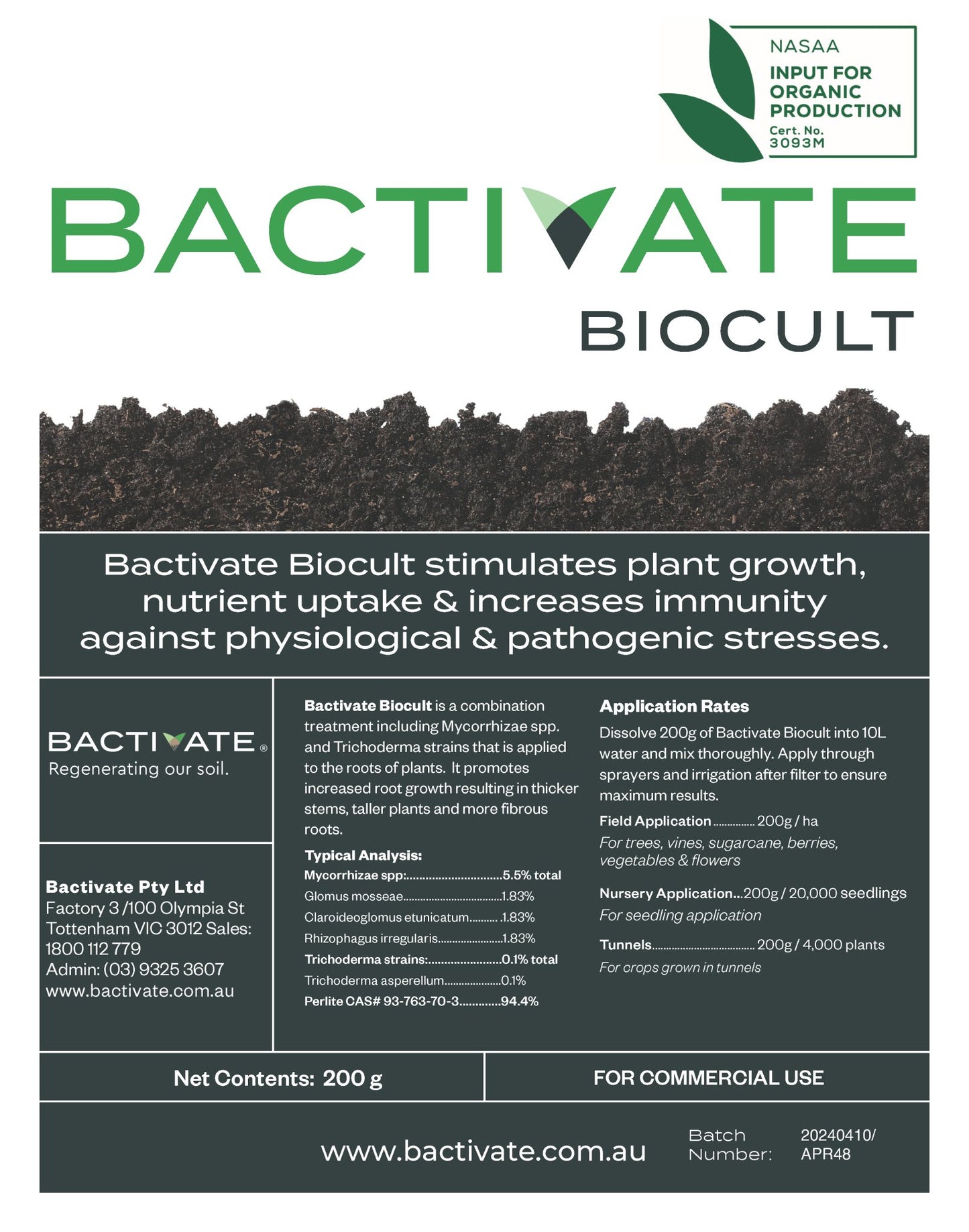 BACTIVATE BIOCULT - Soil Regeneration Australia