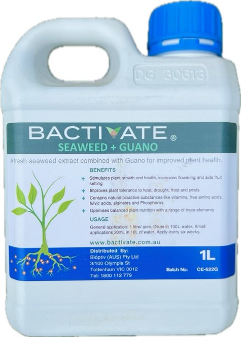 BACTIVATE SEAWEED + GUANO SOLUTION 1L - Soil Regeneration Australia